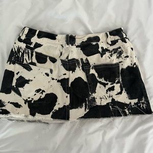 Cow denim skirt